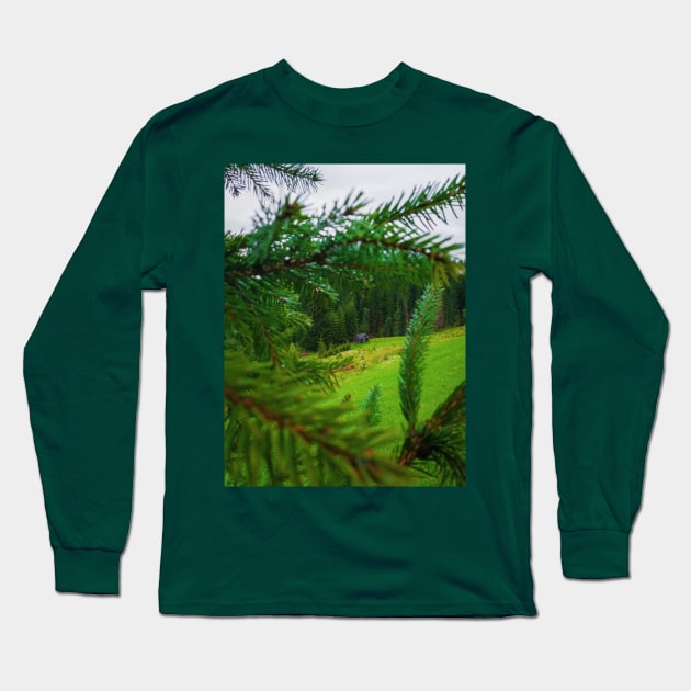 Old house in the forest Long Sleeve T-Shirt by psychoshadow